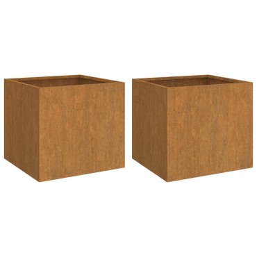 vidaXL Ζαρντινιέρες 2τεμ. 49x47x46εκ Ατσάλι Σκληρυθέν στον Αέρα