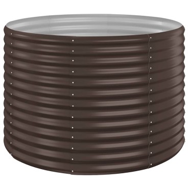 vidaXL Ζαρντινιέρα Καφέ 100x100x68 εκ. Γαλβανισμένος χάλυβας