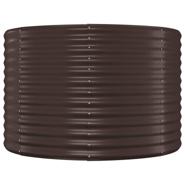 vidaXL Ζαρντινιέρα Καφέ 100x100x68 εκ. Γαλβανισμένος χάλυβας