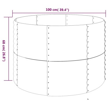 vidaXL Ζαρντινιέρα Καφέ 100x100x68 εκ. Γαλβανισμένος χάλυβας