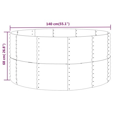 vidaXL Υπερυψωμένο Ζαρντινιέρα Κήπου Πράσινη 140x140x68 εκ. από Γαλβανισμένο Ατσάλι