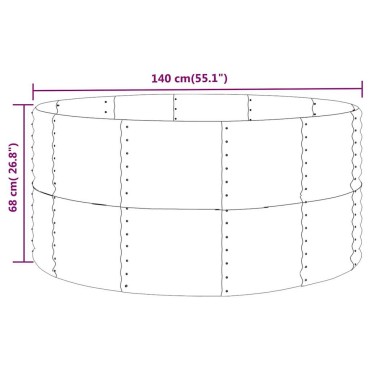 vidaXL Ζαρντινιέρα Ανθρακί 140x140x68εκ Γαλβανισμένος χάλυβας