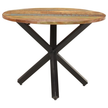 vidaXL Τραπεζαρία Στρογγυλή 100x100x75cm Μασίφ Ανακυκλωμένο Ξύλο 1 τεμ.