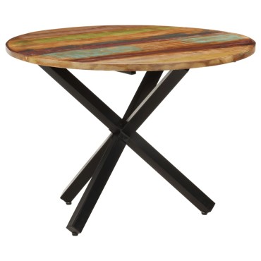 vidaXL Τραπεζαρία Στρογγυλή 100x100x75cm Μασίφ Ανακυκλωμένο Ξύλο 1 τεμ.