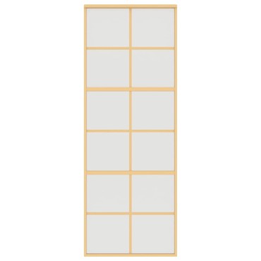 vidaXL Συρόμενη Πόρτα Χρυσή 76x205 εκ. από Αμμοβολή ESG και Αλουμίνιο