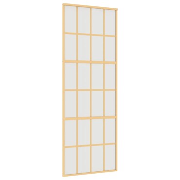 vidaXL Συρόμενη Πόρτα Χρυσή 76x205 εκ. από Αμμοβολή ESG και Αλουμίνιο