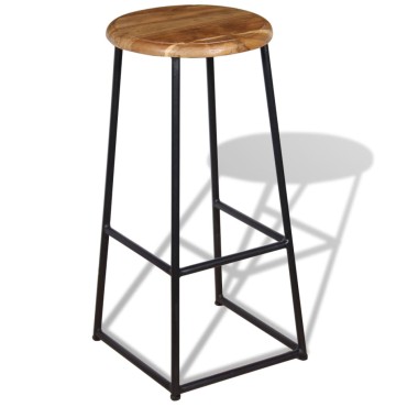 vidaXL Σκαμπό Μπαρ 2 τεμ. από Μασίφ Ξύλο Teak 35x35x76cm