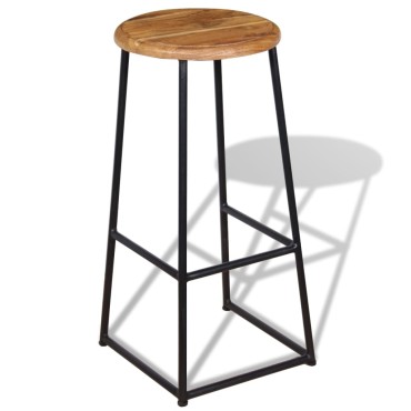 vidaXL Σκαμπό Μπαρ 2 τεμ. από Μασίφ Ξύλο Teak 35x35x76cm