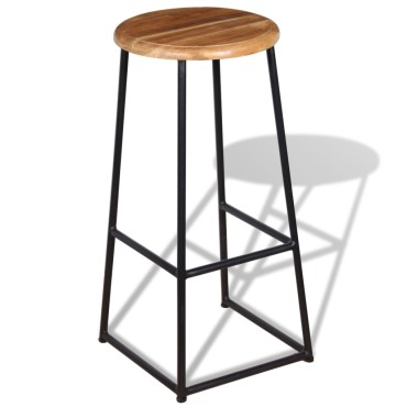 vidaXL Σκαμπό Μπαρ 2 τεμ. από Μασίφ Ξύλο Teak 35x35x76cm
