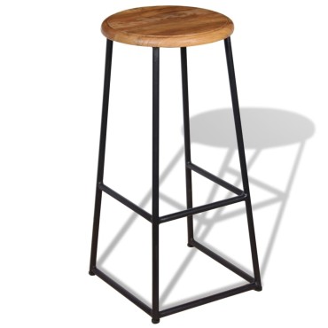 vidaXL Σκαμπό Μπαρ 2 τεμ. από Μασίφ Ξύλο Teak 35x35x76cm
