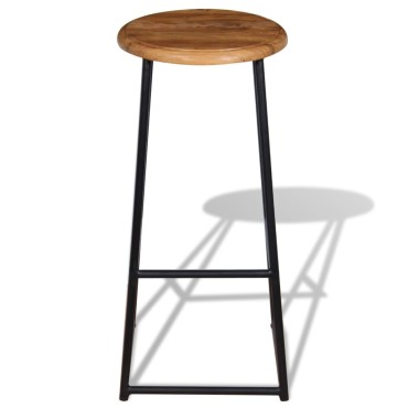 vidaXL Σκαμπό Μπαρ 2 τεμ. από Μασίφ Ξύλο Teak 35x35x76cm
