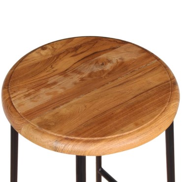 vidaXL Σκαμπό Μπαρ 2 τεμ. από Μασίφ Ξύλο Teak 35x35x76cm