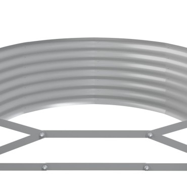vidaXL Ζαρντινιέρα Ασημί 249x100x36 εκ. Γαλβανισμένος χάλυβας
