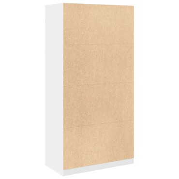 vidaXL Ντουλάπα Λευκή 100x50x200cm από Επεξεργασμένο Ξύλο 1 τεμ.