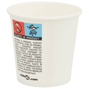 vidaXL Χάρτινα κύπελλα καφέ 1000 τεμάχια 4oz 100ml Λευκό