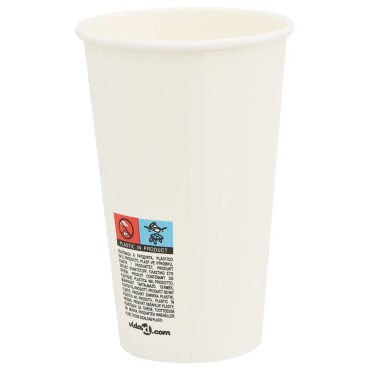 vidaXL Χάρτινα κύπελλα καφέ 1000 τεμάχια 16oz 400ml Λευκό