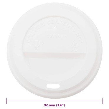 vidaXL Χάρτινα καπάκια καφέ Ø90 mm 12oz και 16oz 1000 τεμάχια