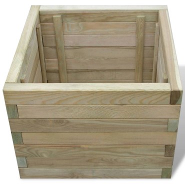 vidaXL Ζαρντινιέρα Υπερυψωμένη Τετράγωνη 50 x 50 x 40 εκ. Ξύλινη