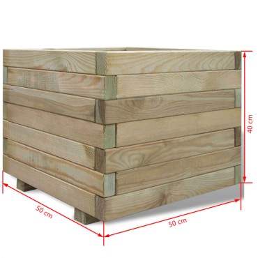 vidaXL Ζαρντινιέρα Υπερυψωμένη Τετράγωνη 50 x 50 x 40 εκ. Ξύλινη