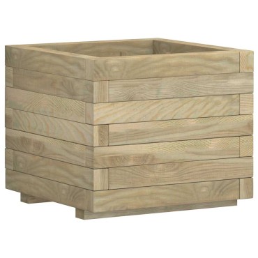 vidaXL Ζαρντινιέρα Υπερυψωμένη Τετράγωνη 50 x 50 x 40 εκ. Ξύλινη