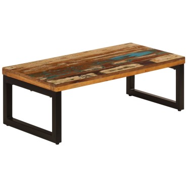 vidaXL Τραπεζάκι Σαλονιού 100x50x35cm Ανακυκλωμένο Ξύλο/Ατσάλι 1 τεμ.