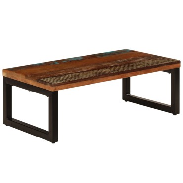 vidaXL Τραπεζάκι Σαλονιού 100x50x35cm Ανακυκλωμένο Ξύλο/Ατσάλι 1 τεμ.