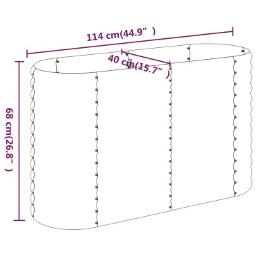 vidaXL Ζαρντινιέρα Ασημί 114x40x68 εκ. Γαλβανισμένος χάλυβας