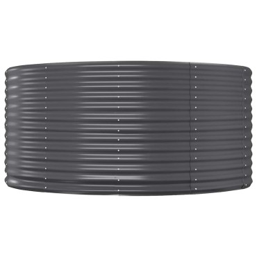 vidaXL Υπερυψωμένο Ζαρντινιέρα Κήπου Ανθρακί 212 x 140 x 68 εκ. από Γαλβανισμένο Ατσάλι