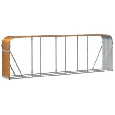 vidaXL Ξυλοθήκη Ξύλινη Όψη 300x45x100 εκ. από Γαλβανισμένο Ατσάλι
