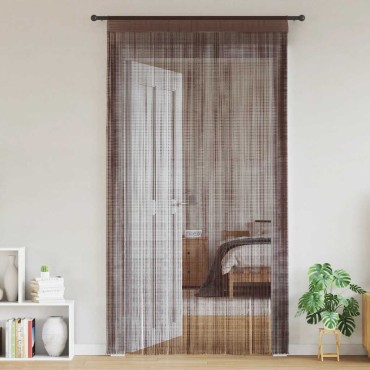 vidaXL Κουρτίνες με Κρόσσια 2 τεμ. Καφέ 140x250cm