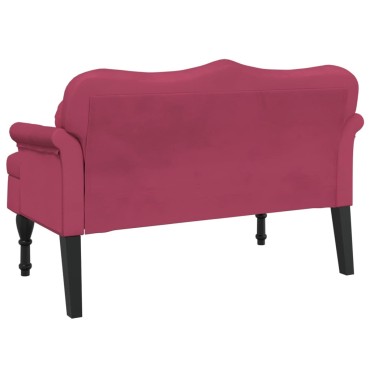 vidaXL Παγκάκι με Μαξιλάρια Μπορντό 120,5x65x75cm Βελούδινο