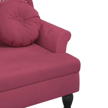 vidaXL Παγκάκι με Μαξιλάρια Μπορντό 120,5x65x75cm Βελούδινο