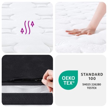vidaXL Στρώμα με Bonnell Springs Μεσαία Σκληρότητα 70x200cm 1 τεμ. - Μονό