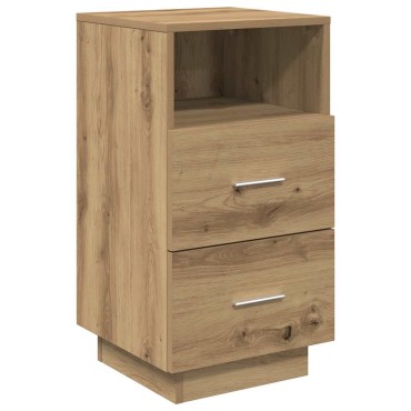 vidaXL Κομοδίνο με 2 συρτάρια Αρτισιανή Δρυς 36x36x68cm 1 τεμ.