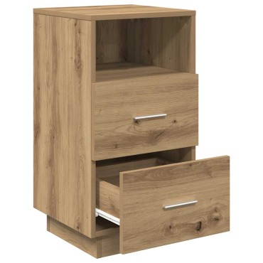 vidaXL Κομοδίνο με 2 συρτάρια Αρτισιανή Δρυς 36x36x68cm 1 τεμ.
