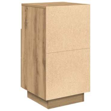 vidaXL Κομοδίνο με 2 συρτάρια Αρτισιανή Δρυς 36x36x68cm 1 τεμ.