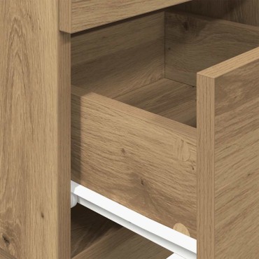 vidaXL Κομοδίνο με 2 συρτάρια Αρτισιανή Δρυς 36x36x68cm 1 τεμ.