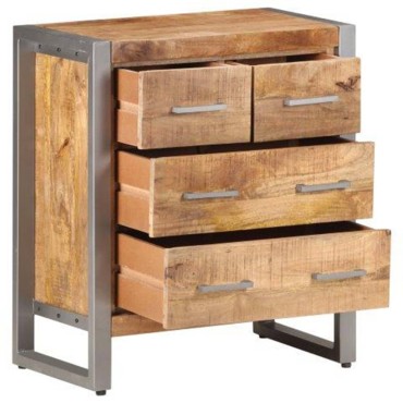 vidaXL Συρταριέρα 60x35x70cm από Ακατέργαστο Ξύλο Μάνγκο 1 τεμ.