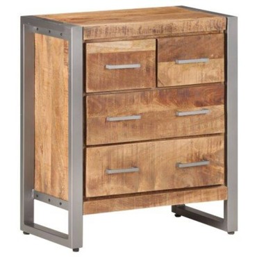 vidaXL Συρταριέρα 60x35x70cm από Ακατέργαστο Ξύλο Μάνγκο 1 τεμ.