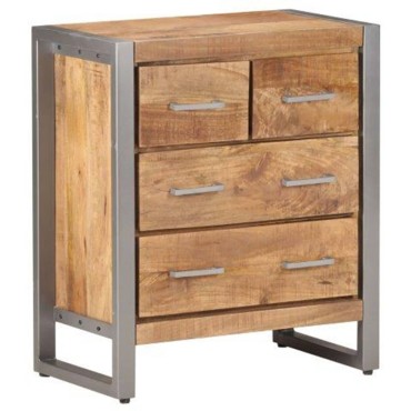 vidaXL Συρταριέρα 60x35x70cm από Ακατέργαστο Ξύλο Μάνγκο 1 τεμ.