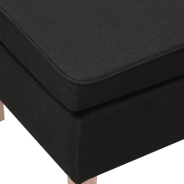 vidaXL Σκαμπό Μαύρο Υφασμάτινο με Ξύλινα Πόδια 52x52x42cm 1 τεμ.