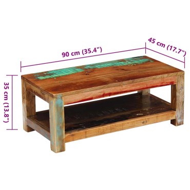 vidaXL Τραπεζάκι Σαλονιού 90x45x35cm Ανακυκλωμένο Ξύλο 1 τεμ.