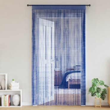 vidaXL Κουρτίνες με Κρόσσια 2 τεμ. Μπλε 100x250cm