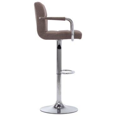 vidaXL Καρέκλες Μπαρ 2 τεμ. Χρώμα Taupe Υφασμάτινες 53x52x(92-112)cm