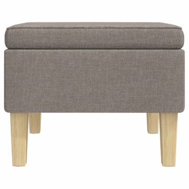 vidaXL Σκαμπό με Ξύλινα Πόδια Taupe Υφασμάτινο 52x52x42cm 1 τεμ.