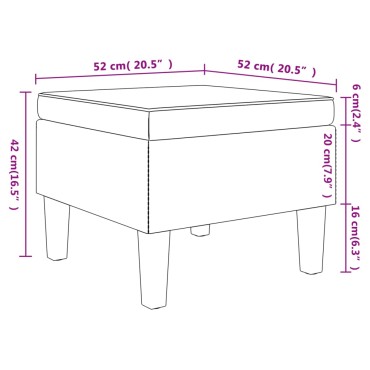 vidaXL Σκαμπό με Ξύλινα Πόδια Taupe Υφασμάτινο 52x52x42cm 1 τεμ.