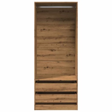 vidaXL Ντουλάπα Αρτισιανή Δρυς 80x50x200cm από Επεξεργασμένο Ξύλο 1 τεμ.