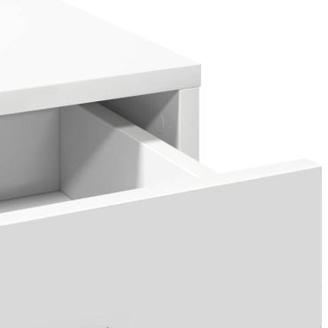 vidaXL Σετ Τραπέζι Ντυσίματος με LED 2 τμχ. Λευκό Επεξεργασμένο Ξύλο
