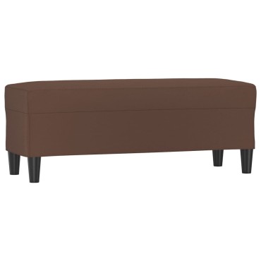 vidaXL Πάγκος Καφέ 100x35x41cm από Συνθετικό Δέρμα 1 τεμ.