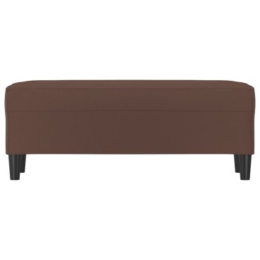 vidaXL Πάγκος Καφέ 100x35x41cm από Συνθετικό Δέρμα 1 τεμ.